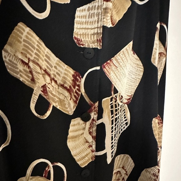 Dana B. and Karen Vintage Silk Basket Button Down Maxi Skirt - Size 6 - Picture 3 of 6